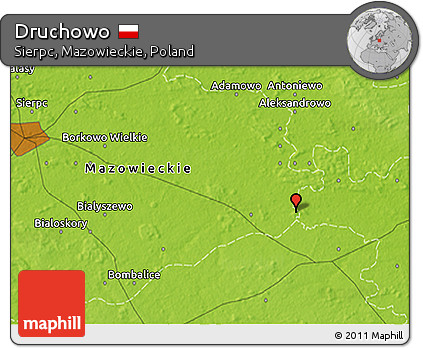 Physical 3D Map of Druchowo