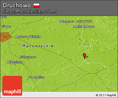 Physical 3D Map of Druchowo