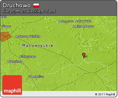 Physical 3D Map of Druchowo