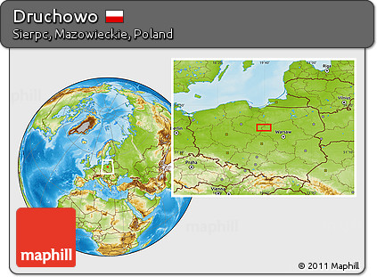 Physical Location Map of Druchowo
