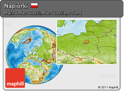 Physical Location Map of Napiórki