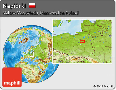 Physical Location Map of Napiórki