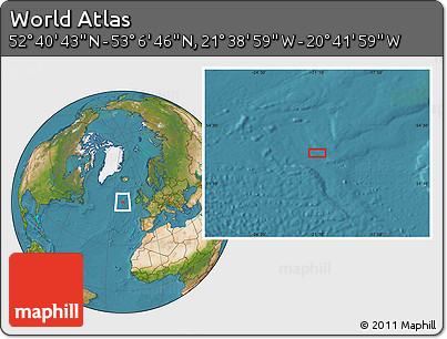 Satellite Location Map of the Area around 52° 53' 45" N, 21° 10' 29" W