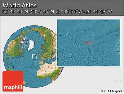 Satellite Location Map of the Area around 52° 53' 45" N, 21° 10' 29" W