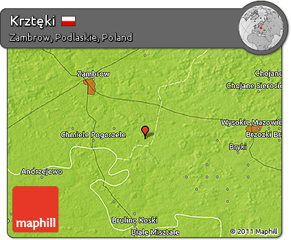Physical 3D Map of Krztęki