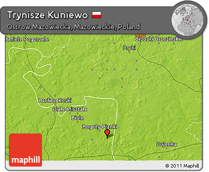 Physical 3D Map of Trynisze Kuniewo
