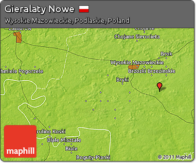 Physical 3D Map of Gieralaty Nowe
