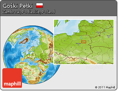Physical Location Map of Gośki Pełki