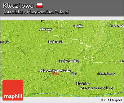 Physical Panoramic Map of Kleczkowo