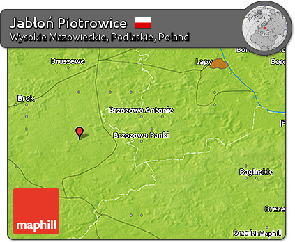 Physical 3D Map of Jabłoń Piotrowice