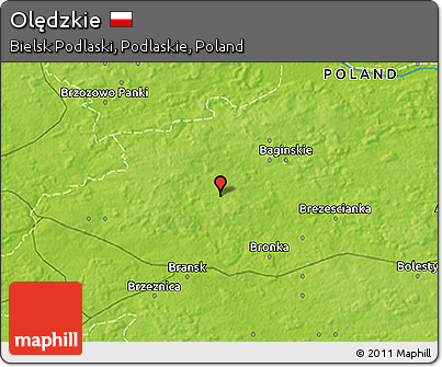 Physical 3D Map of Olędzkie