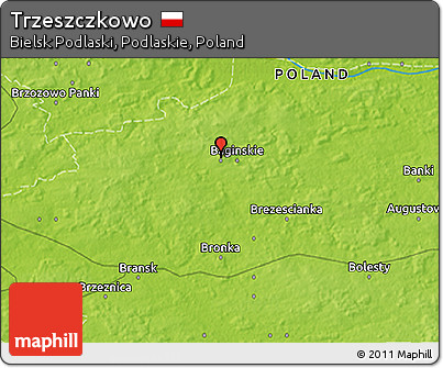 Physical 3D Map of Trzeszczkowo