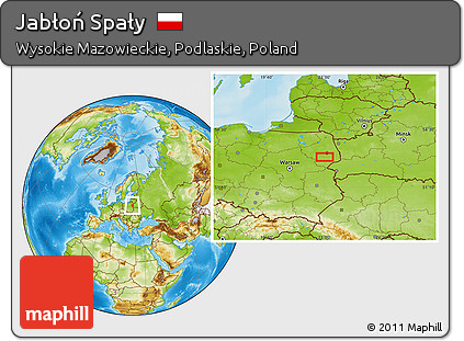 Physical Location Map of Jabłoń Spały