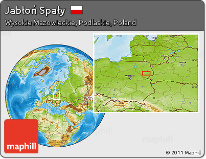 Physical Location Map of Jabłoń Spały