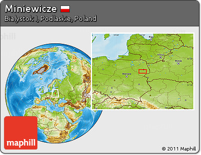 Physical Location Map of Miniewicze