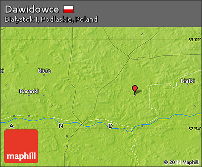 Physical Map of Dawidowce