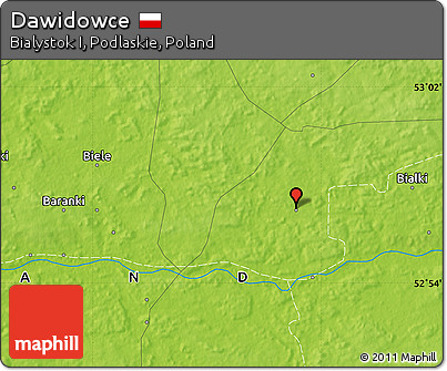 Physical Map of Dawidowce