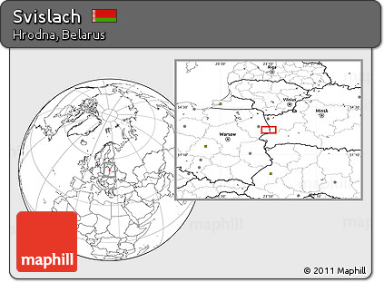 Blank Location Map of Svislach