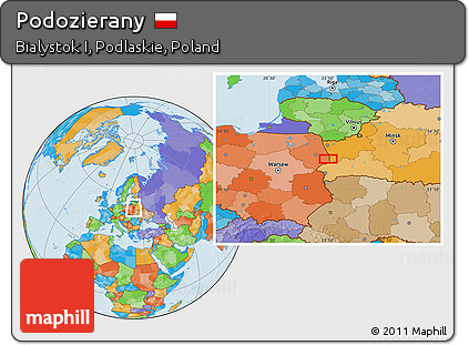 Political Location Map of Podozierany