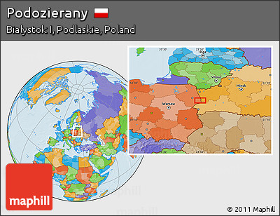 Political Location Map of Podozierany