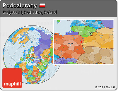 Political Location Map of Podozierany