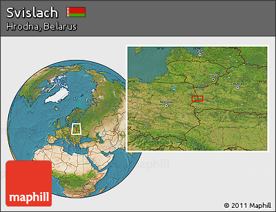 Satellite Location Map of Svislach
