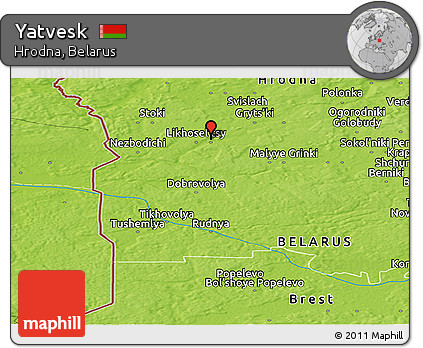 Physical Panoramic Map of Yatvesk