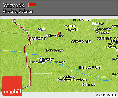 Physical Panoramic Map of Yatvesk