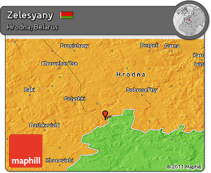 Political 3D Map of Zelesyany