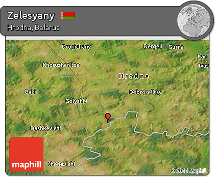 Satellite 3D Map of Zelesyany
