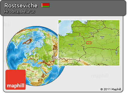 Physical Location Map of Rostseviche