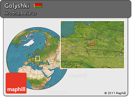 Satellite Location Map of Golyshki