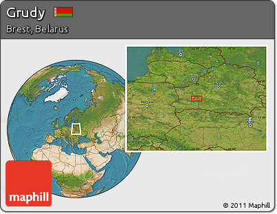 Satellite Location Map of Grudy