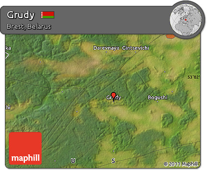 Satellite Map of Grudy