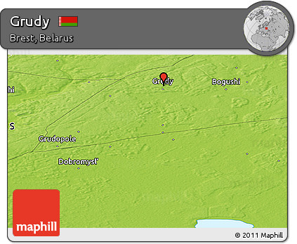 Physical Panoramic Map of Grudy