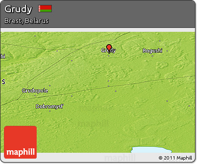 Physical Panoramic Map of Grudy
