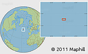 Savanna Style Location Map of the area around 52° 53' 45" N, 25° 25' 29" W