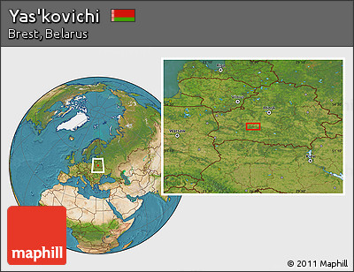 Satellite Location Map of Yas'kovichi