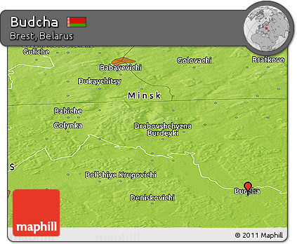 Physical Panoramic Map of Budcha