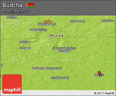 Physical Panoramic Map of Budcha