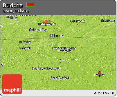 Physical Panoramic Map of Budcha