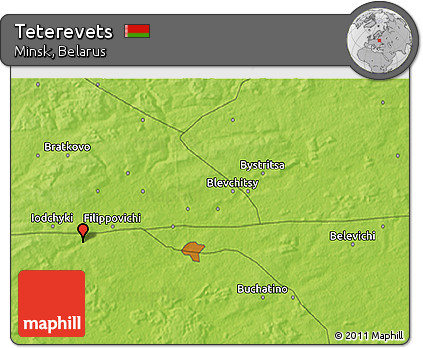 Physical 3D Map of Teterevets