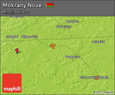 Physical 3D Map of Mokrany Nove