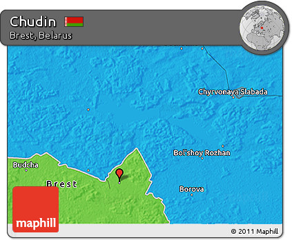Political 3D Map of Chudin