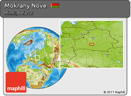 Physical Location Map of Mokrany Nove