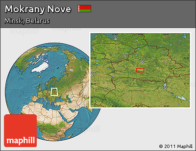 Satellite Location Map of Mokrany Nove