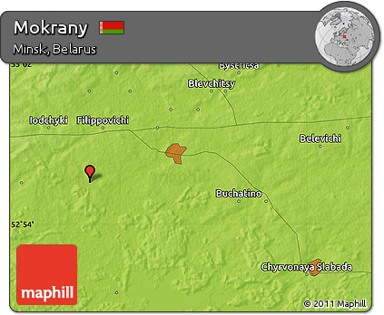 Physical Map of Mokrany