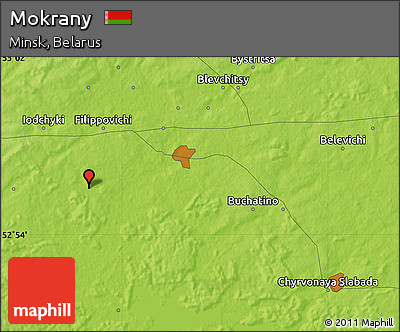 Physical Map of Mokrany