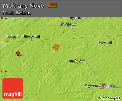Physical Map of Mokrany Nove