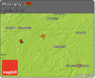 Physical Map of Mokrany